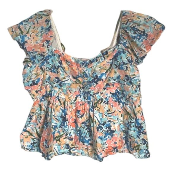 Abercrombie & Fitch Multicolor Floral Crop Top Size XL - 47724 - Picture 2 of 14